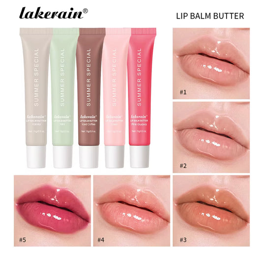 Summer Lip Balm Butter Moisturizing Mirror Lip Gloss Lip Vanilla Pink Sugar Coffee Cake Smell Lipstick Transparent Oil Makeup