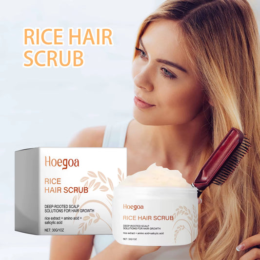 Anti Dandruff Hair Scrub anti Itching Scalp Cleaning Exfoliating Oil Control Repair Hair Roots Follicles Nourishing Rice Shampoo