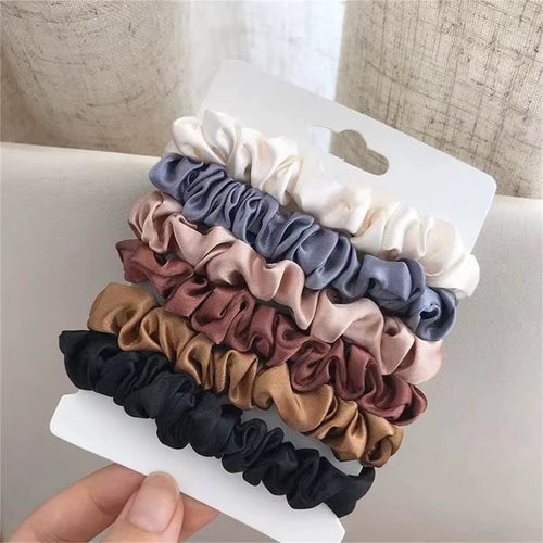 6Pcs Satin Hair Scrunchies for Women - Softer than Silk Scrunchies for Hair | Satin Scrunchies for Girls |