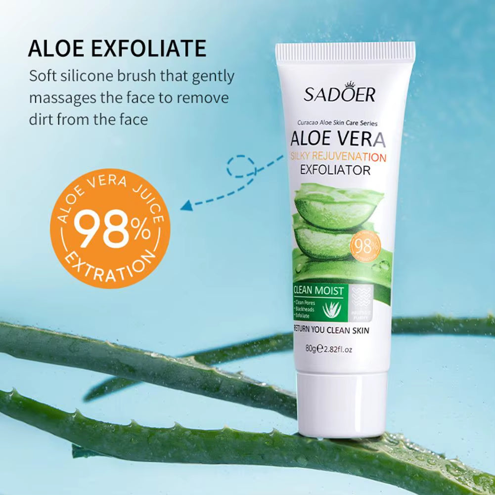 Face Exfoliating Gel Aloe Vera Facial Exfoliating Scrub Cleanses Remove Blackhead Moisturizing Shrink Pores Skin Care 30G-100G