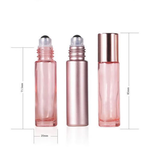 5Ml 10Ml Glass Roll on Bottle Rose Gold Color Roller Ball for Essential Oils Perfume Beads Lip Oil Eye Mini Portable Travel