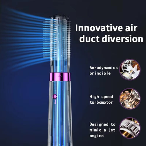 Multi Functional Hair Dryer 5-In-1 Hot Air Comb Straight Hair Comb Negative Ion Hair Care Curling Iron Hair Dryer Styling