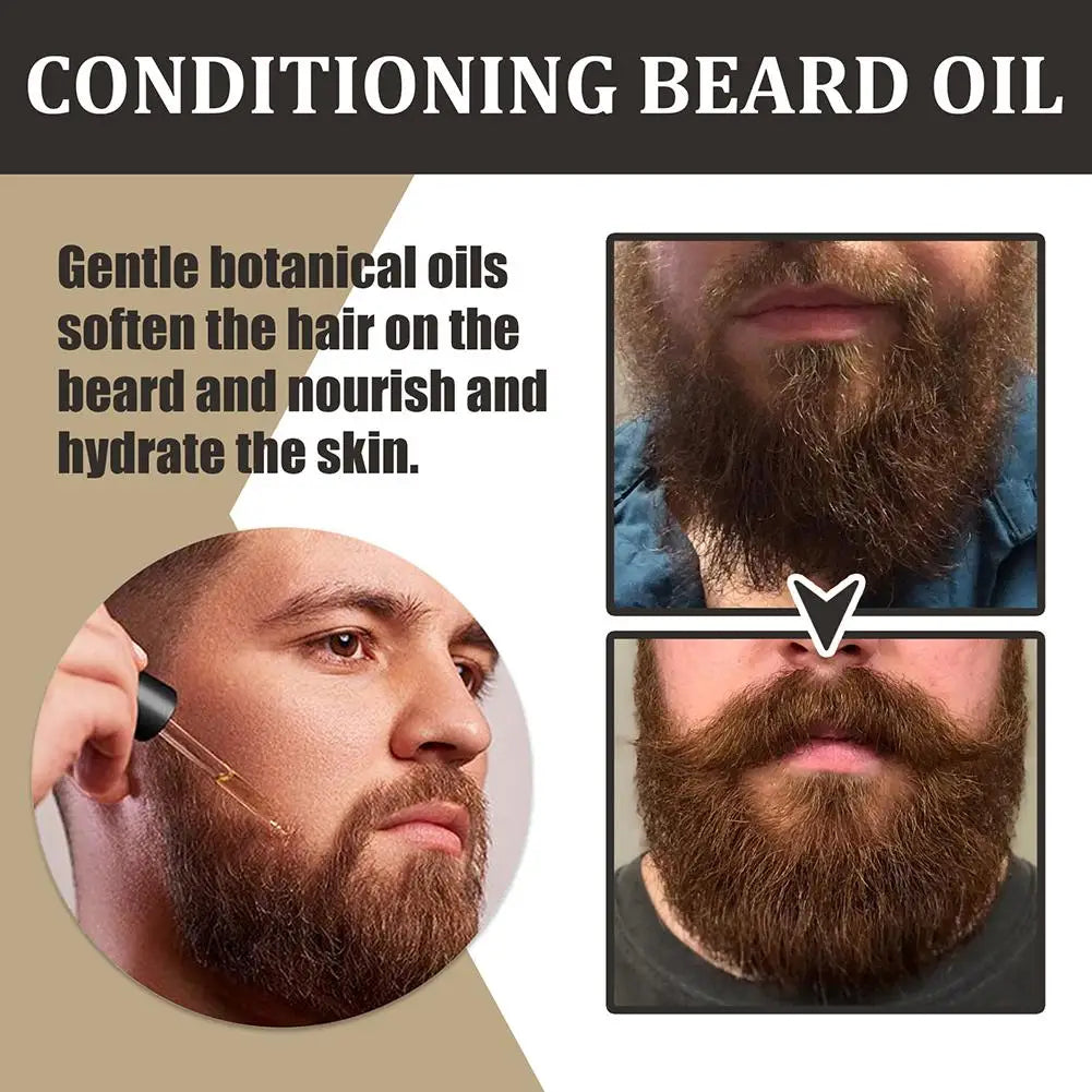 30Ml Beard Growth Oil Serum for Men Beard Growth and Grooming Soften Strengthen Styling Beard Oil Nourish Beard Care Oil