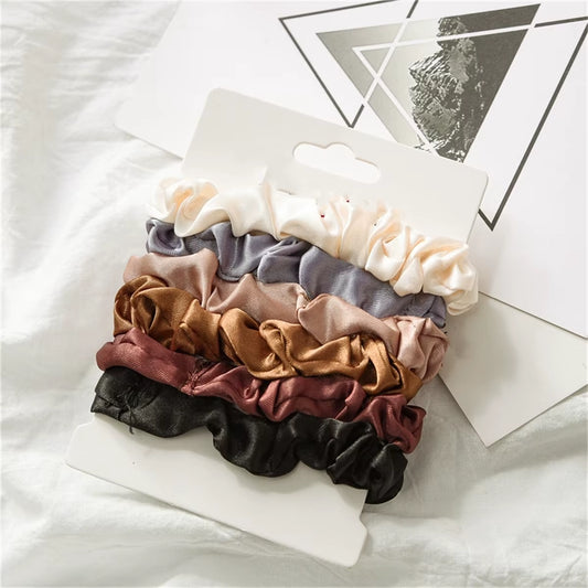 6Pcs Satin Hair Scrunchies for Women - Softer than Silk Scrunchies for Hair | Satin Scrunchies for Girls |