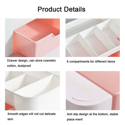 Nail Art Plastic Organizer Container Gel Polish Remover Cleaning Cotton Pad Swab Box Storage Case Accessories Tool Clean Desktop