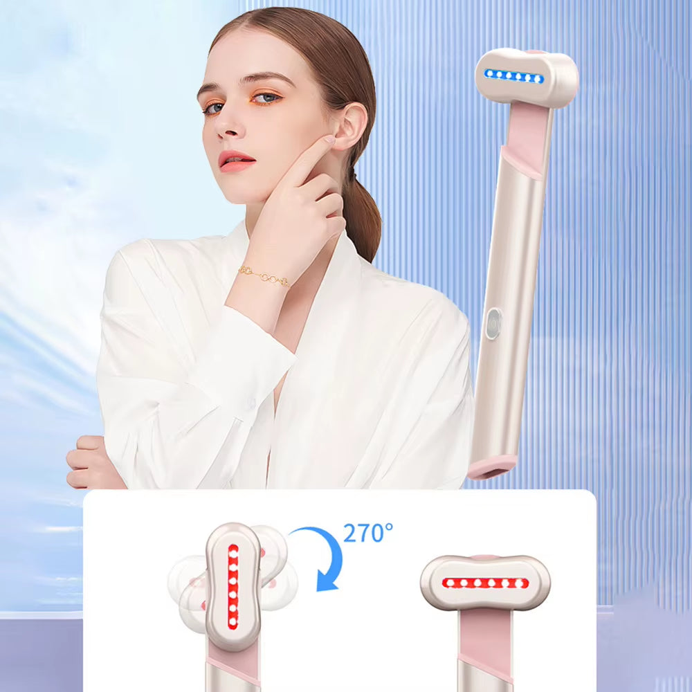 EMS Microcurrent Facial Lifter - Red Light Therapy & Anti-Wrinkle Device for Eye Neck Massage, Skin Tightening