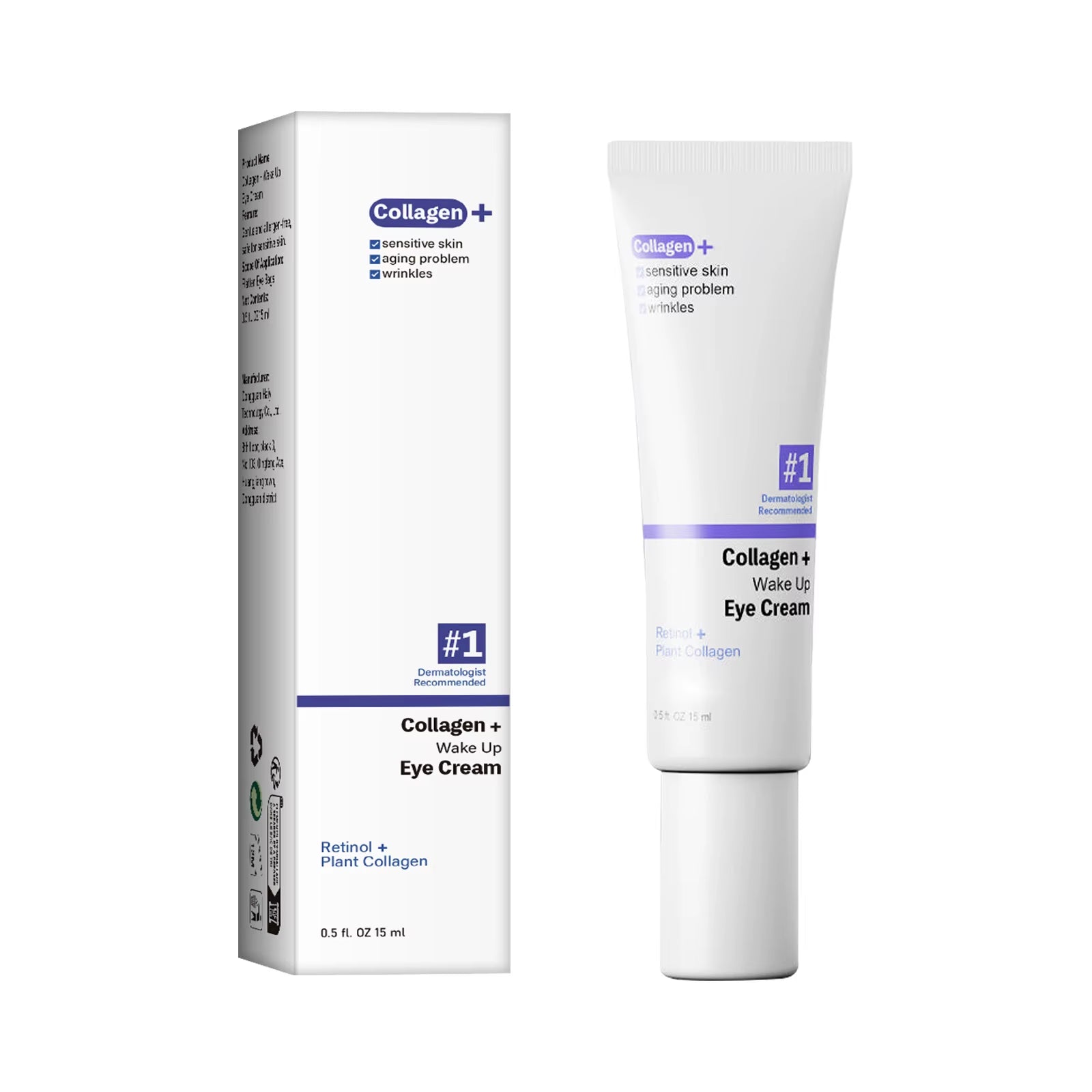 Collagen Retinol Eye Cream Lifting Firming Wake up Cream Removal Puffiness Fine Lines Moisturizer Brighten for Sensitive Skin