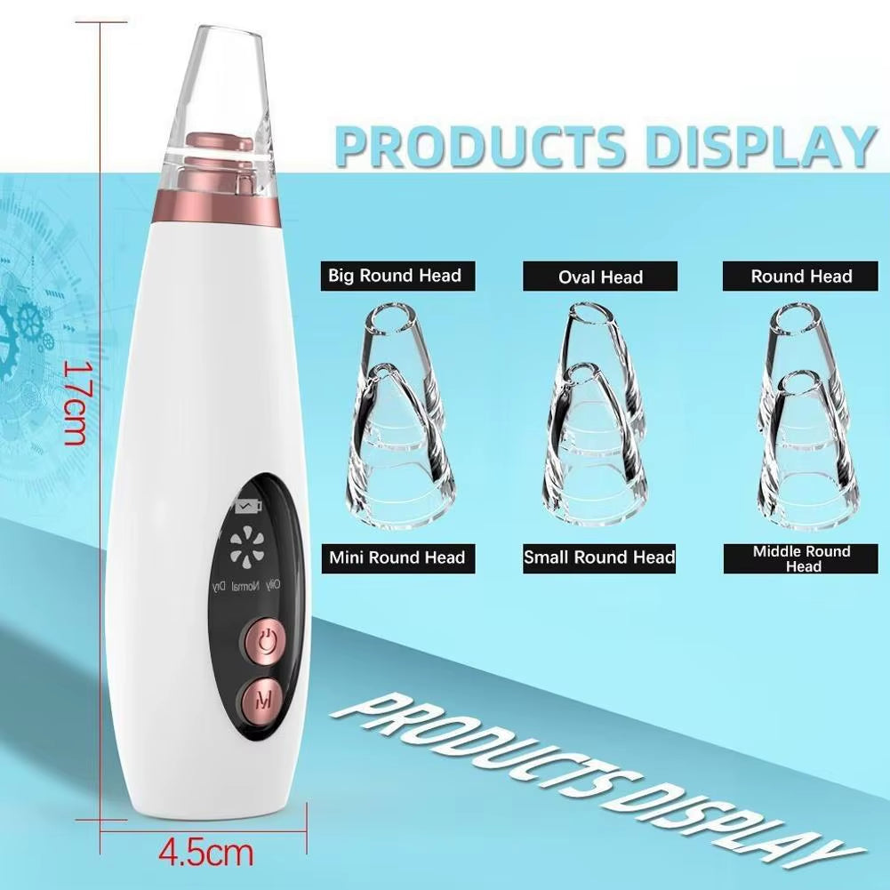 Facial Blackhead Remover 3 Suction Modes Vacuum Pore Face Cleansing Beauty Machine USB Rechargeable Nose Acne Extractor Tool