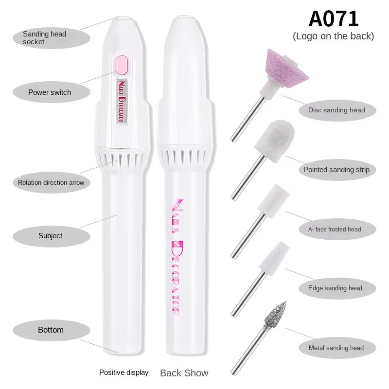Nail Polisher MINI Electric Nail Drill Kit Manicure Pedicure Grinding Polishing Nail Art Sanding File Pen Tools Machine