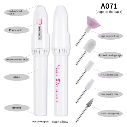 Nail Polisher MINI Electric Nail Drill Kit Manicure Pedicure Grinding Polishing Nail Art Sanding File Pen Tools Machine
