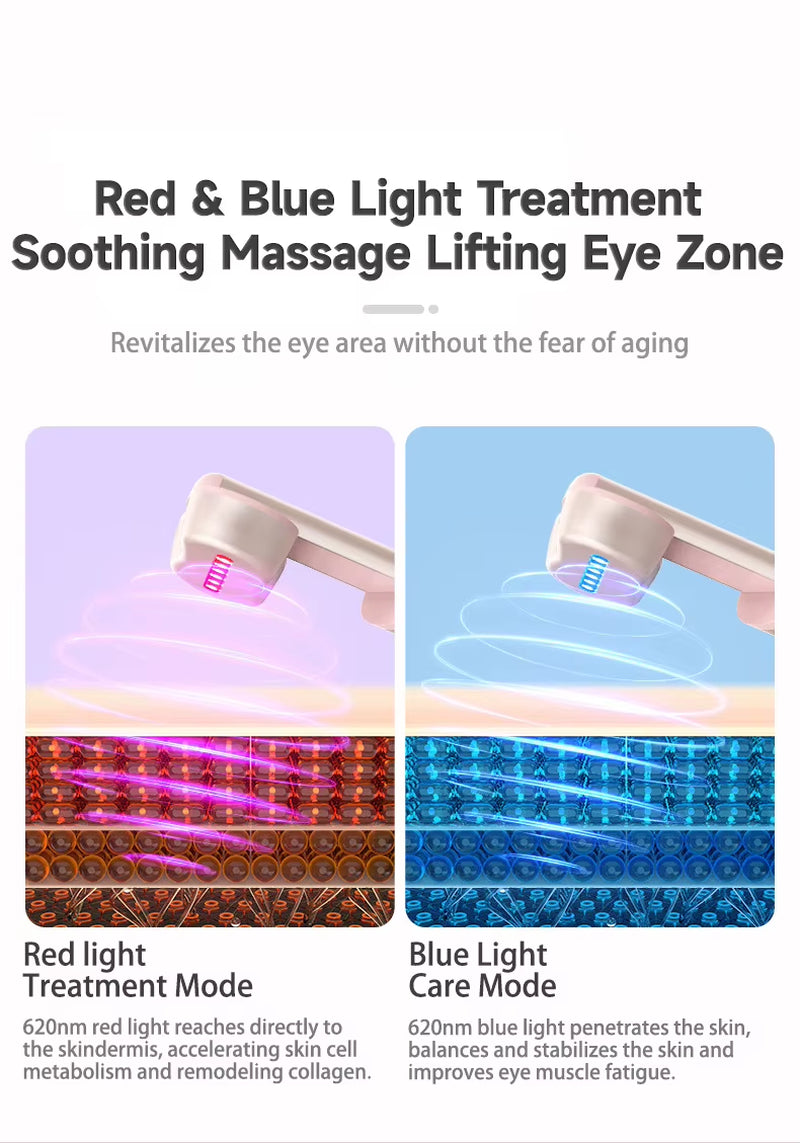 EMS Microcurrent Facial Lifter - Red Light Therapy & Anti-Wrinkle Device for Eye Neck Massage, Skin Tightening
