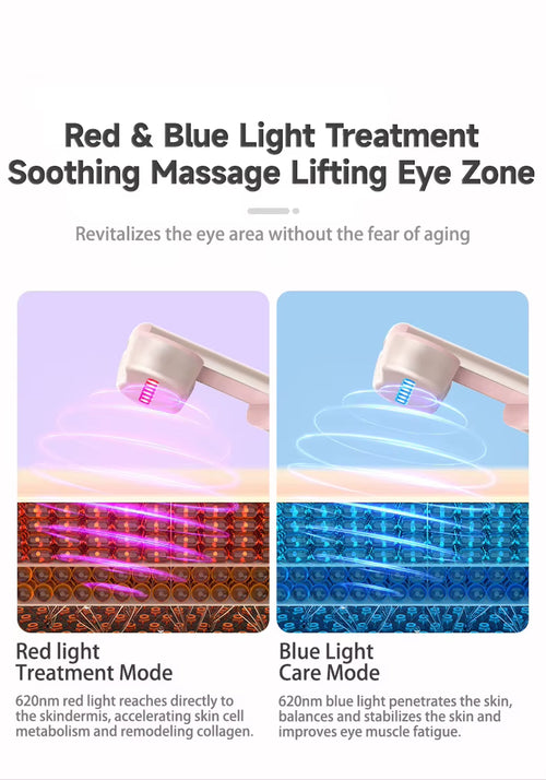 EMS Microcurrent Facial Lifter - Red Light Therapy & Anti-Wrinkle Device for Eye Neck Massage, Skin Tightening