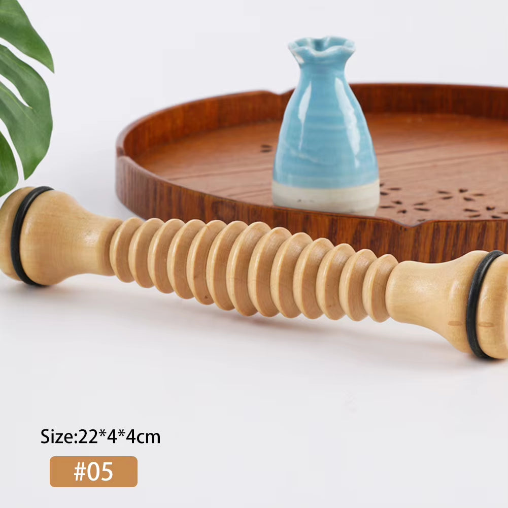 Wooden Body Massage Tool Foot Reflexology Acupuncture Thai Massage Roller Therapy Meridians Scrap Lymphatic Health Care
