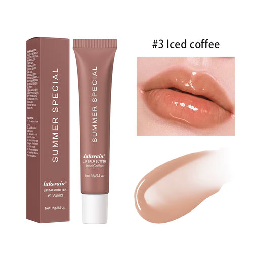 Summer Lip Balm Butter Moisturizing Mirror Lip Gloss Lip Vanilla Pink Sugar Coffee Cake Smell Lipstick Transparent Oil Makeup