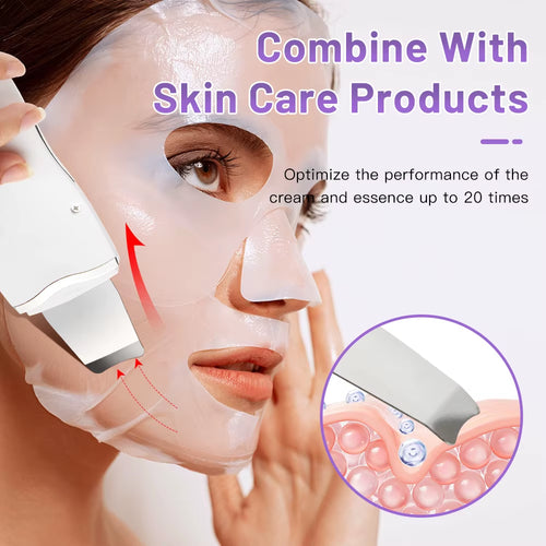 With Box Ultrasonic Skin Scrubber Vibration Face Spatula Peeling Blackhead Remover Facial Lifting Cleansing Ultrasonic Skin Care