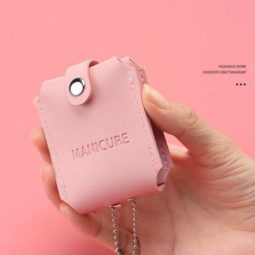 Portable Travel Leather Case Nail Clippers Set, Nail Cutter Manicure Tools, Ear Pick, Cuticle Trimming, Green Pink Black