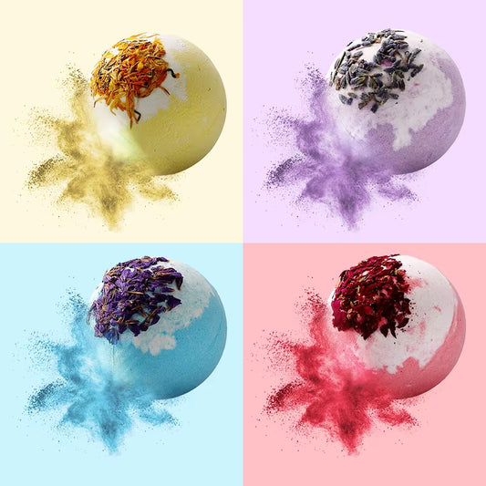 17 Styles Shower Bath Salt Ball Dried Flower Ease Tension Natural Essential Oil Bubble Bouncy Explosion Bath Ball Clean Bathtub