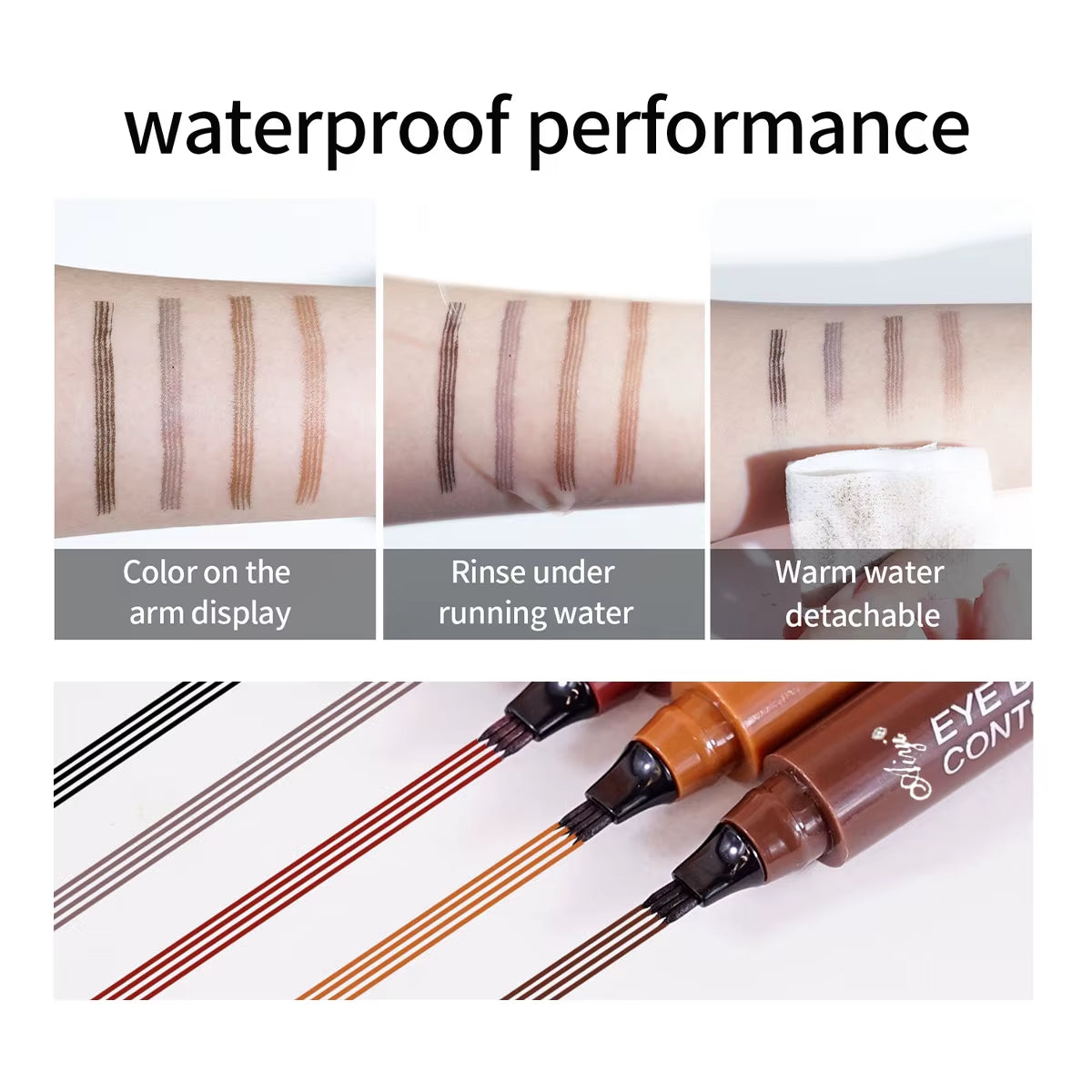 4 Fork Microblading Eyebrow Pencil Waterproof Eyebrow Pencil Natural Long-Lasting Eyebrow Makeup Five Colors