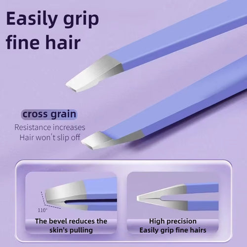 4Pcs Eyebrow Tweezers Hair Removal Stainless Steel Eyelash Clip Professional Lash Tweezer Set Eyebrow Forceps Tip Makeup Tools