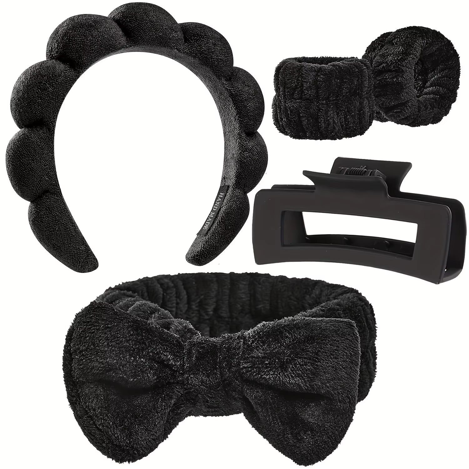 5PCS Spa Headbands and Bracelets, Including Hairpins, Face Wash and Skincare Headbands, Waterproof Makeup Headbands