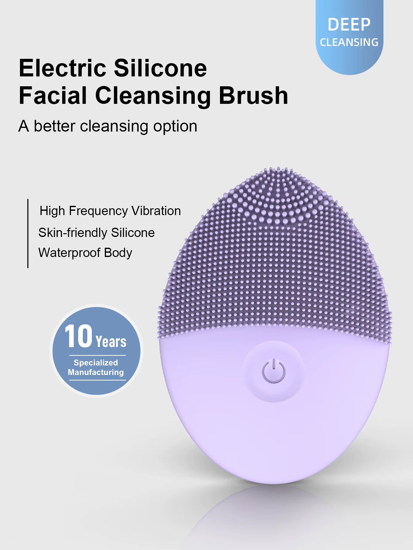 Electric Facial Cleanser Facial Cleansing Brush Deep Pore Cleaning Silicone Beauty Facial Sound Wave Vibration Massage