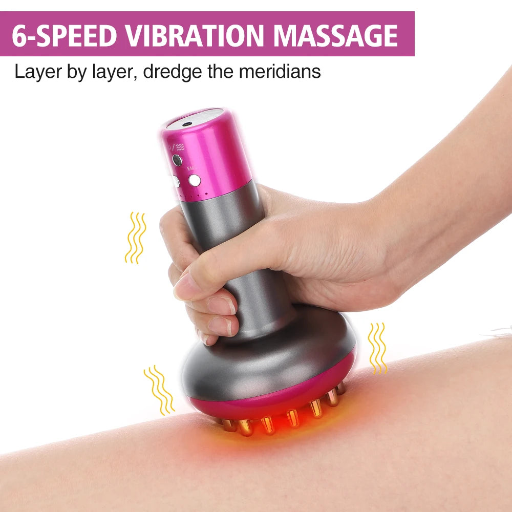 Electric Lymphatic Drainage Machine Meridian Body Massage Brush Microcurrent anti Cellulite Guasha Physiotherapy Apparatus