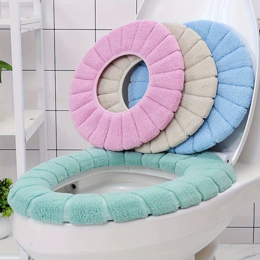 Winter Warm Toilet Seat Cover Mat Bathroom Toilet Pad Cushion Thicker Soft Washable Closestool Warmer Accessories