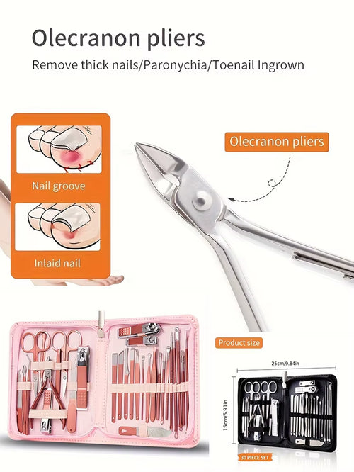 7/30Pcs Manicure Set Nail Clipper Toenail Clippers Pedicure Tools, Suitable for Travel Manicure Kit Multifunction Nail Tools
