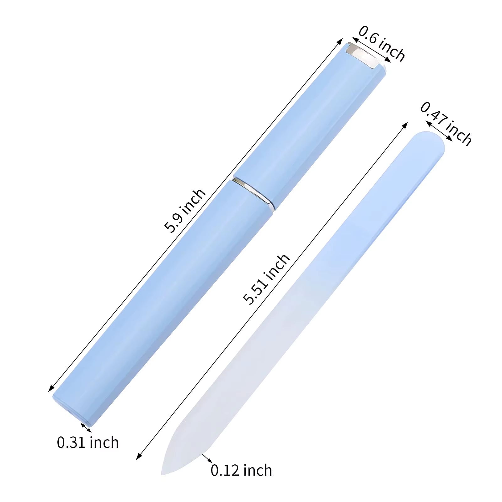 Glass Nail File with Case,Fingernail Files for Natural Nail Double Sided Etched Glass Filer Professional Manicure Nail Tool