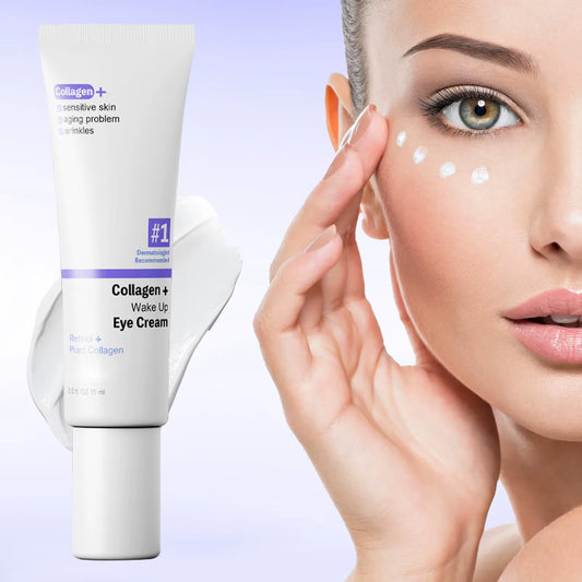 Collagen Retinol Eye Cream Lifting Firming Wake up Cream Removal Puffiness Fine Lines Moisturizer Brighten for Sensitive Skin