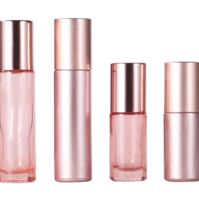 5Ml 10Ml Glass Roll on Bottle Rose Gold Color Roller Ball for Essential Oils Perfume Beads Lip Oil Eye Mini Portable Travel