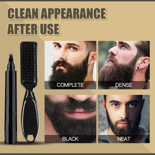 Beard Filler Pen Waterproof Pen Kit Beard Shaping Lasting Repair Moustache Coloring Black Brown Hair Repair Beard Enhancer Pen