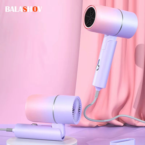 Folding Hairdryer with Carrying Bag Hot Air Anion Hair Care for Home Mini Travel Hair Dryer Blow Drier Portable Hair Brush Dryer