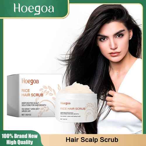 Anti Dandruff Hair Scrub anti Itching Scalp Cleaning Exfoliating Oil Control Repair Hair Roots Follicles Nourishing Rice Shampoo