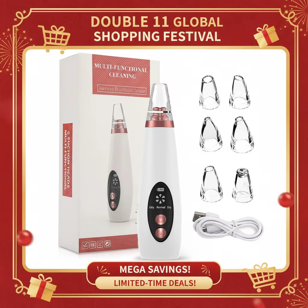 Facial Blackhead Remover 3 Suction Modes Vacuum Pore Face Cleansing Beauty Machine USB Rechargeable Nose Acne Extractor Tool