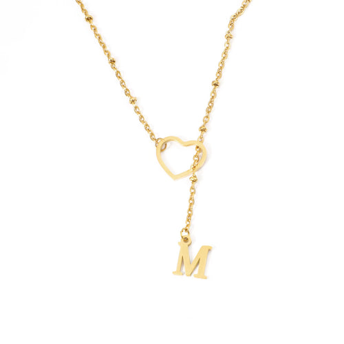 304 Stainless Steel 50Cm Chain 18K Letter A-Z Necklace Jewlery Not Fade Gold Color