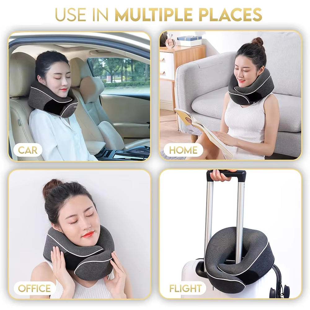 Memory Foam Neck Pillow Cervical Vertebra Travel Portable Noon Break Aircraft U Type of Pillow Sleep Camping Pillow Carry Bag
