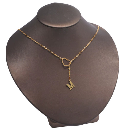 304 Stainless Steel 50Cm Chain 18K Letter A-Z Necklace Jewlery Not Fade Gold Color