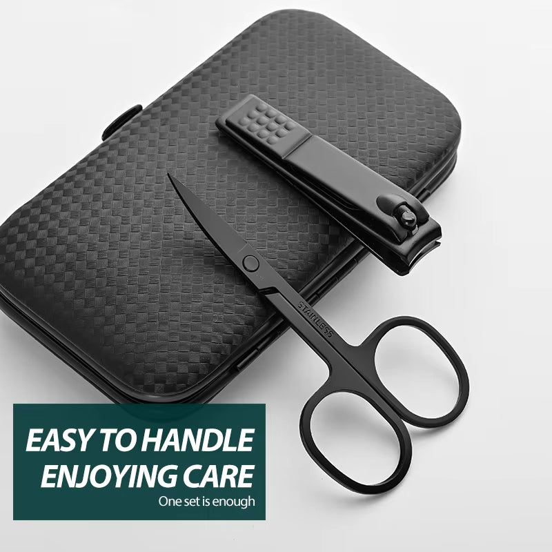 Aliexpress Cross-Border Explosions Source Black King Kong Nail Clipper Suit 7-Piece Nail Clipper Beauty Pedicure Nail Clipper Se