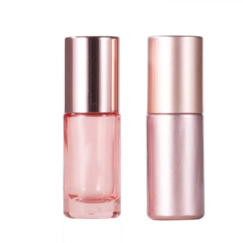 5Ml 10Ml Glass Roll on Bottle Rose Gold Color Roller Ball for Essential Oils Perfume Beads Lip Oil Eye Mini Portable Travel