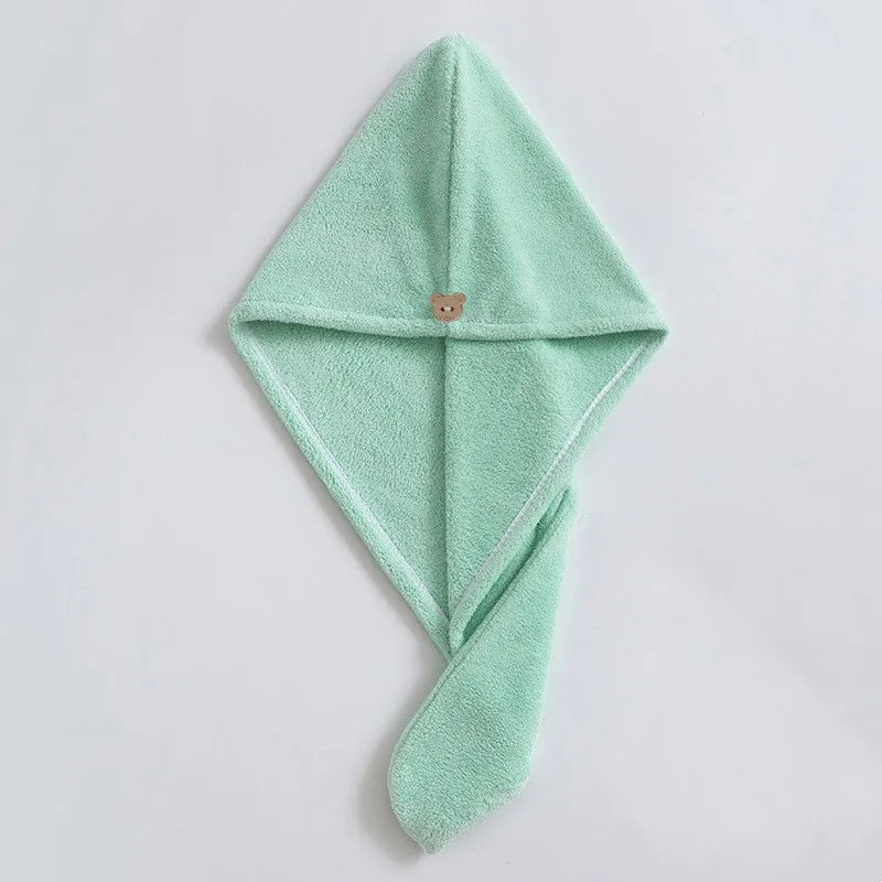 Microfiber Hair Towel,Super Absorbent Hair Towel .Care Cap with Button.Wrap Fast Drying Hair Wraps for Women Bathroom Accessori