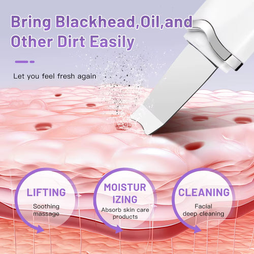 With Box Ultrasonic Skin Scrubber Vibration Face Spatula Peeling Blackhead Remover Facial Lifting Cleansing Ultrasonic Skin Care