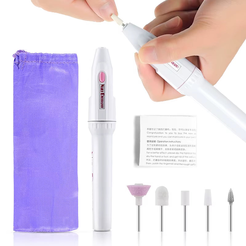 Nail Polisher MINI Electric Nail Drill Kit Manicure Pedicure Grinding Polishing Nail Art Sanding File Pen Tools Machine