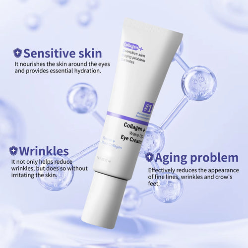 Collagen Retinol Eye Cream Lifting Firming Wake up Cream Removal Puffiness Fine Lines Moisturizer Brighten for Sensitive Skin