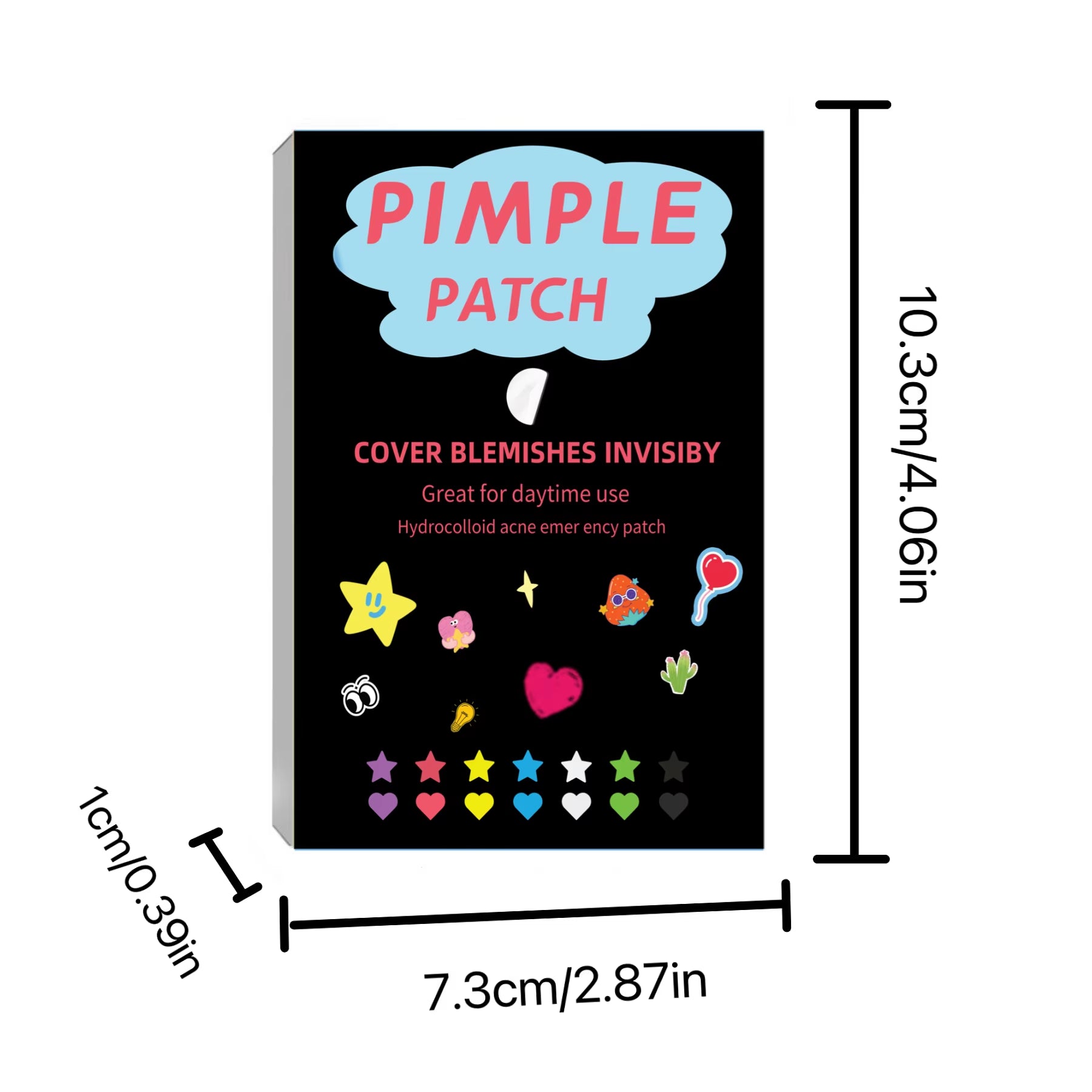 316CS Circle&Star Shape Pimple Patch Acne Cute Colourful Invisible ,Suitable for Different , Invisible Patch.