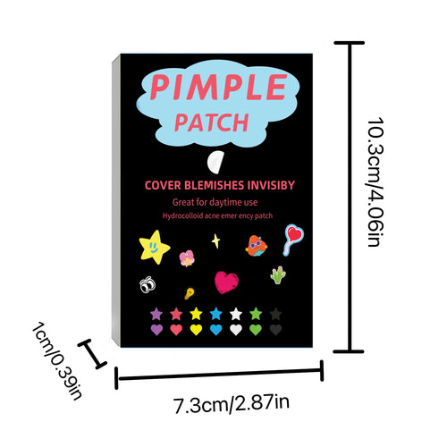 316CS Circle&Star Shape Pimple Patch Acne Cute Colourful Invisible ,Suitable for Different , Invisible Patch.