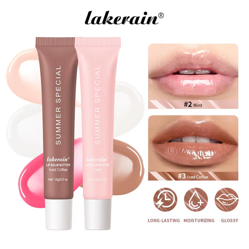 Summer Lip Balm Butter Moisturizing Mirror Lip Gloss Lip Vanilla Pink Sugar Coffee Cake Smell Lipstick Transparent Oil Makeup