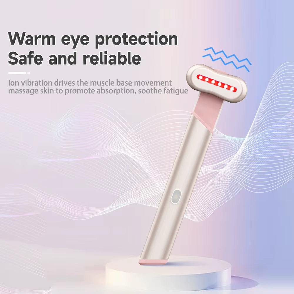 EMS Microcurrent Facial Lifter - Red Light Therapy & Anti-Wrinkle Device for Eye Neck Massage, Skin Tightening
