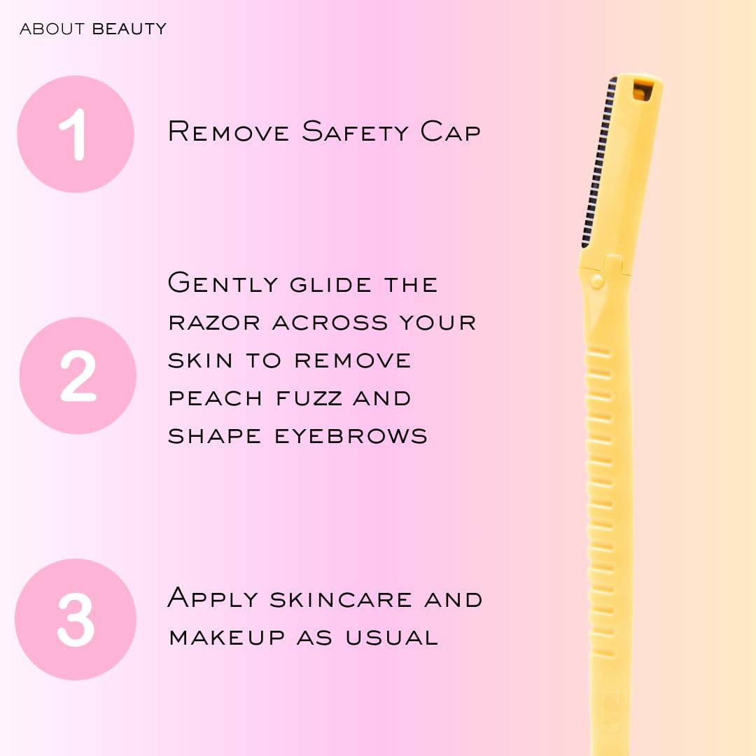 Face N Brow - 3 Beauty Groomers for Hair Removal, Ideal for Shaving, Exfoliating, Dermaplaning and Brow Shaping, Japanese Steel Gently Removes Facial Hair