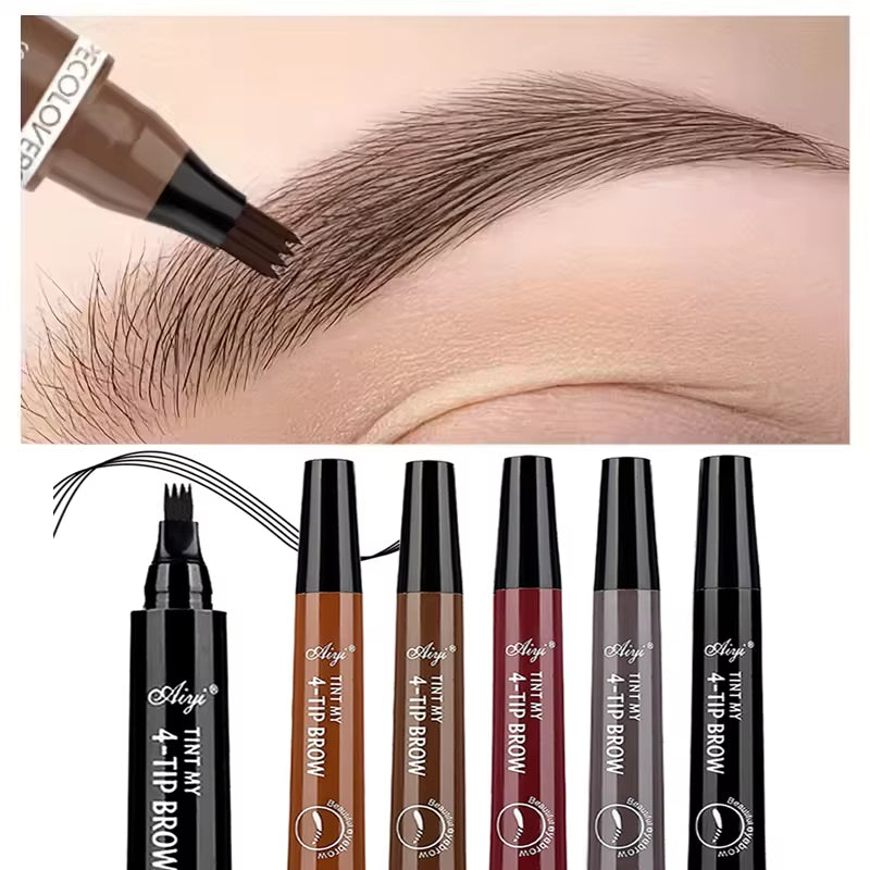 4 Fork Microblading Eyebrow Pencil Waterproof Eyebrow Pencil Natural Long-Lasting Eyebrow Makeup Five Colors